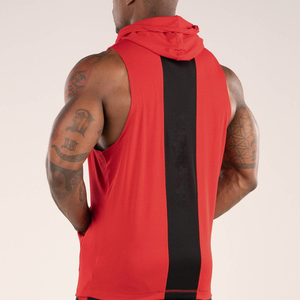 <b>Men's</b> High Quality <b>Sleeveless</b> Pullover <b>Hoodie</b> Summer Latest Design Gym Wear for Workout Customized OEM Embroidered Techniques - Product Image 3