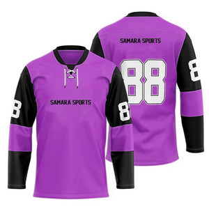 Nuevo estilo Los más vendidos Sublimación Deporte Transpirable Logotipo personalizado Jersey de hockey sobre hielo Camisetas de equipo de manga completa - Product Image 1