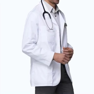 Blouse de laboratoire jetable pour hommes en coton, polyester et élasthanne, qualité supérieure, personnalisable, vente en gros, OEM, sans couture, pour usage hospitalier - Product Image 2