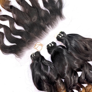 Paquetes de color hinchable Ombre de cabello crudo de alta calidad con frontal y paquetes para hacer pelucas - Product Image 4