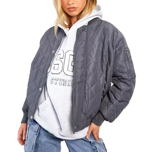 Chaqueta Bomber de Moda Urbana al Por Mayor, Precio de Fábrica, MOQ Bajo, Nueva Colección 2025, Chaqueta Bomber de Manga Larga para Mujer - Product Image 1