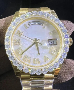 Reloj de Pulsera de Alta Calidad con Esfera Blanca y Diamantes Cultivados en Laboratorio, Reloj de Acero Inoxidable para Hombre, Tendencia de Venta Caliente, al por Mayor - Product Image 5