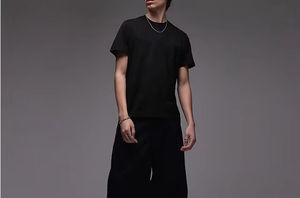 เสื้อยืดคอกลมสีดำคุณภาพสูง ผ้าฝ้าย 100% ทรงปกติ สำหรับผู้ชาย - Product Image 4