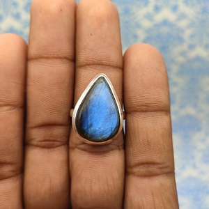 Premium Quality High Flash Natural <b>Labradorite</b> Gemstone 925 Silver Bohemian Artisan Crafted Wedding Jewelry <b>Ring</b> - Product Image 6