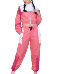 Logo personnalisé Nylon Coupe-Vent Survêtement Deux Pièces Pantalon Ensemble Color Block Coupe-Vent Ensemble Zip Up Designer Survêtement Pour Femmes - Product Image 1