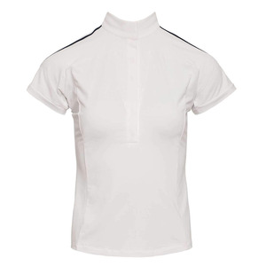 Ropa de equitación Mujer al aire libre Manga corta Cremallera Capa base Ropa ecuestre Camisa de espectáculo de equitación de encaje - Product Image 4