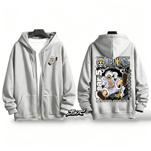 One Piece Gear 5 Luffy Anime Sudadera con capucha Hombres Mujeres Zip Up Jacket Streetwear Casual Pullover Otoño Sudadera con capucha gráfica de dibujos animados - Product Image 3