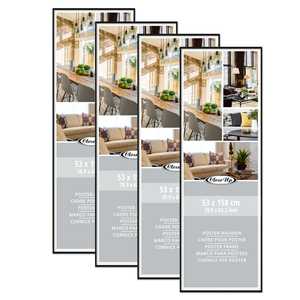 Ensemble de 4 cadres à affiches en plastique noir 53 x 158 cm, cadres pour photos - Product Image 3