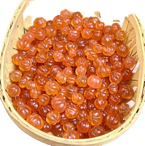 Natural Orange Quartz Gemstone Pumpkin Beads For Jewelry Making 6MM-12MM Sizes Available With Best Quality Carved Beads