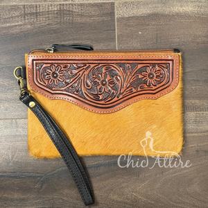 Embrague de cuero mecanizado a mano de alta calidad, gran capacidad, multifuncional, cuero de vaca genuino, billetera de moda - Product Image 1