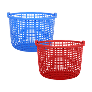 3494 GRAND PANIER JUMBO ROND Panier de rangement en plastique réutilisable avec conception en maille et poignées latérales Idéal pour transporter le tri - Product Image 2