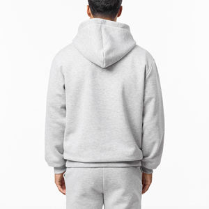 ชุดวอร์มผ้าฝ้ายแบบสวมหัวสำหรับผู้ชายชุดวอร์ม2ชิ้นแบบสวมหัวทรงโอเวอร์ไซส์สำหรับผู้ชาย - Product Image 4