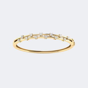 Brazalete de Doble Hilera con Diamantes Redondos de 0.876CTW, Oro de 14k, Diamantes Cultivados en Laboratorio, Color D, Claridad VVS, Engaste de Garras, Joyería de Lujo para Mujer - Product Image 3