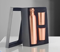 Botella de Agua Inteligente de Cobre Personalizada Más Vendida, con Pantalla LCD de Temperatura, Diseño Bohemio Ecológico, para Oficina y Sala de Estar