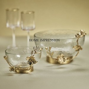 Fil métallique plaqué or de qualité supérieure de forme ronde Ensemble de 2 bols de service de créateurs d'art moderne à un prix impressionnant - Product Image 6