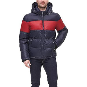 Doudoune d'hiver en laine High Street Windproof Hooded Collar Water-Resistant Zipper Front Logo Nylon Shell Washed - Product Image 1