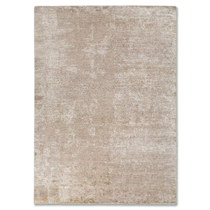 พรมขนสัตว์ผสมไหมถักมือลายเอนโทรปี ไอวอรี่ รุ่น AKWS-13054 ลายแบบนามธรรม สำหรับห้องนั่งเล่น รูปทรงสี่เหลี่ยมผืนผ้า เหมาะสำหรับวัยรุ่น ใช้ปูทางเข้าบ้าน - Product Image 1