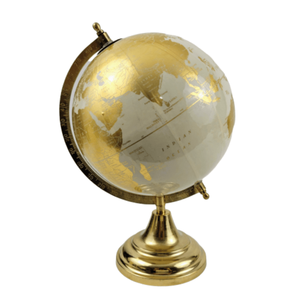 Globe terrestre décoratif Le meilleur article en aluminium de haute qualité Vente à chaud Sculpture en métal et fer couleur or Rotation évidée - Product Image 1