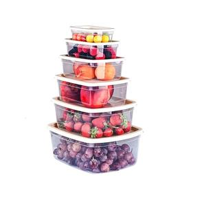 Ensemble de 6 boîtes de conservation hermétiques en plastique PP écologiques pour aliments secs, 250 ml-3000 ml - Product Image 1