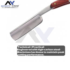 Navajas de Afeitar Rectas para Hombre, con Mango de Madera, Hechas a Mano, de Acero Afilado, Estilo Clásico, para Barbería - Product Image 6