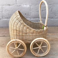 Poussette en rotin artisanale pour poupée, landau en rotin, poussette pour bébé, marcheur pour poupée, poussette en osier, meilleur prix