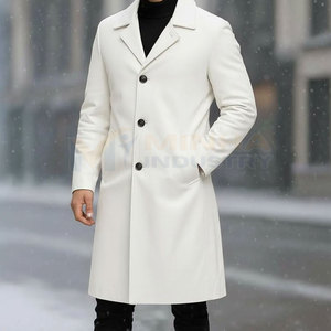 เสื้อโค้ทผู้ชายคุณภาพสูง ทรงเข้ารูปทันสมัย สำหรับฤดูหนาว เสื้อโค้ทผู้ชายลำลอง ผ้าขนสัตว์ - Product Image 2