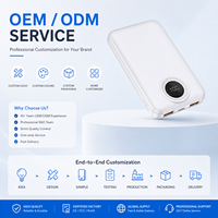 Mini Banco de Energía Portátil Ultrafino de 5000 mAh con Salida USB Dual, Batería de Polímero de Litio, Carga Rápida PD de 20 W, Pantalla Digital