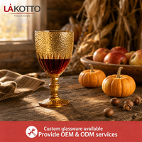 LAKOTTO Gelas Anggur Kristal Oranye Bertekstur Gelembung 320 ml Elegan untuk Restoran, Peralatan Meja, Eksportir, Layanan Logo Kustom
