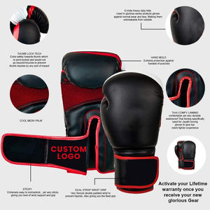 Gants de boxe en cuir avec logo personnalisé pour hommes du Pakistan 2025 Gants de boxe en cuir de haute qualité au design premium - Product Image 3