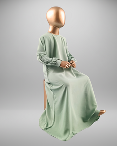 Wholesale Handmade Polyester Kids Abaya Muslim Girls Modest Wear Dubai Style <b>Long</b> <b>Sleeve</b> Islamic <b>Wedding</b> <b>Dress</b> Bulk Orders Ready - Product Image 4