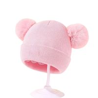 Chapeau en tricot d'hiver chaud 100% acrylique réglable unisexe avec de jolies oreilles d'ours pour bébé