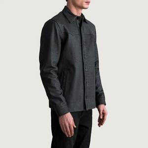 Chaqueta Bomber de piel de cordero personalizada Prendas de abrigo de moda de alta calidad Servicio OEM y ODM para hombres - Product Image 3