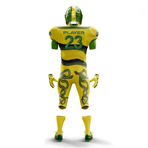 Conjuntos de Uniformes de Fútbol Americano Personalizados, Pantalones Cortos de Spandex/Poliéster Transpirables con Protección Solar UPF 50+, Absorción de Humedad, Sublimación con Tela de Sarga - Product Image 4