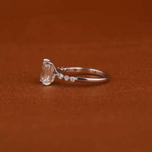 <b>Emerald</b>, Marquise & Round Cut Lab Grown Diamond Engagement <b>Ring</b> 18KT Solid Gold Plated Handmade Design Trendy Style Gift <b>Ring</b> - Product Image 3