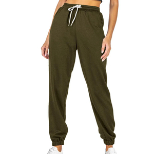 Pantalon de jogging en molleton taille haute pour femme 100% coton Léger Respirant Écologique Cordon de serrage Pantalon de sport Logo personnalisé - Product Image 5