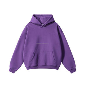 Sweat à capuche unisexe surdimensionné en molleton français brodé de haute qualité, sans cordon, lourd, personnalisé - Product Image 1