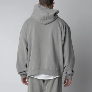 Sweat à capuche uni brodé pour l'hiver 2025, poche latérale, pull léger, 100% coton, écologique, séchage rapide, vente en gros - Product Image 2