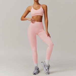 Ensemble de Legging de Yoga à motif solide pour femmes Costume de sport de Fitness transfrontalier à une épaule Short à manches longues - Product Image 2