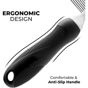 Peine Metálico Simple para Perros y Gatos, para Desenredar y Eliminar el Pelo Muerto, con Dientes Largos y Cortos de Acero Inoxidable - Product Image 4