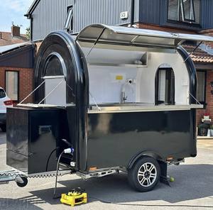 Remolque de Comida Móvil de Aluminio, Carrito de Comida Callejera de Dos Ruedas, Carrito de Catering para Servicio de Comida Rápida al Aire Libre - Product Image 1