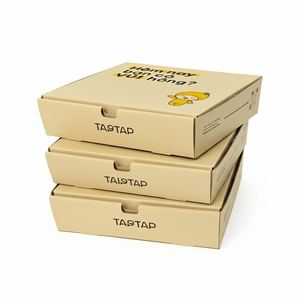 Boîte à pizza en papier kraft écologique de qualité supérieure, emballage biodégradable, compatible micro-ondes, taille personnalisable pour la livraison à emporter - Product Image 2