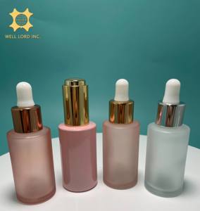 Frasco de cristal cilíndrico cuentagotas de 30ml personalizado para cosméticos para el cuidado de la piel logotipo personalizable diseño de color Sello de tapa de rosca para crema facial - Product Image 1