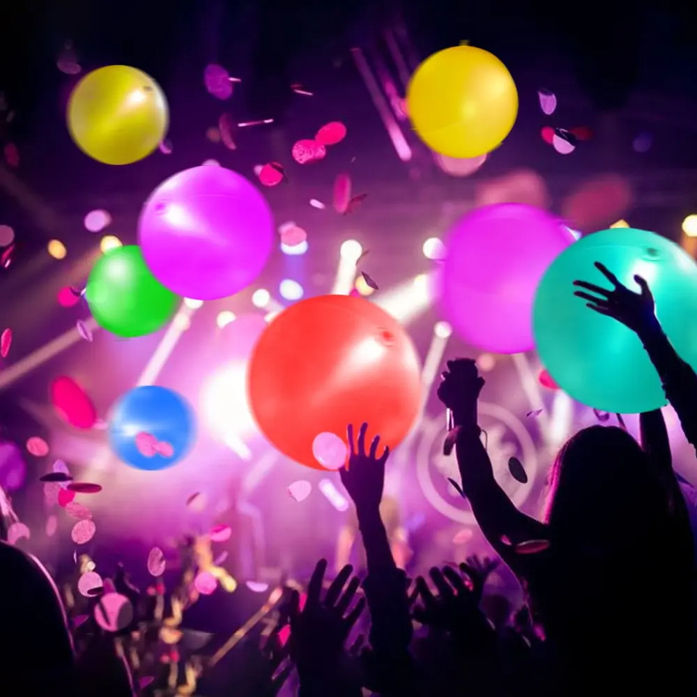 Benutzer definiertes Logo Floating Infla table Ball Outdoor Indoor Farbwechsel Lichter Große Partys Musik konzert 60CM LED Beach Balls