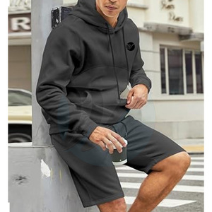 Respirant léger hiver à capuche hommes sweats à capuche ensemble court marque privée en gros pour adultes - Product Image 4