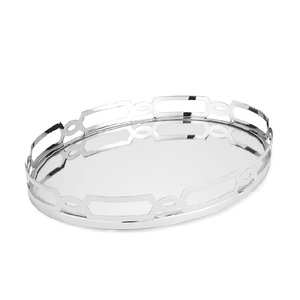 Plateau de service en ABS fait à la main de style européen nouveau design en métal plaqué argent pour le petit déjeuner le service ou le stockage de bijoux à la maison - Product Image 6