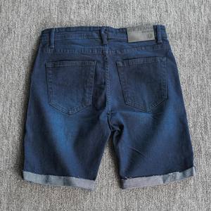 Short en jean OEM Short d'été en jean avec bandes en strass et cristaux pour hommes - Product Image 6