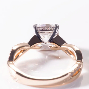 Customize Size 14k Solitaire Ascher Cut Diamond Ring Original IGI Certified Handmade Setting for Women Men's Wedding - Product Image 4