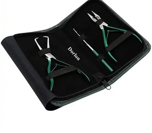 Professional Hair Extension Kit Custom Color & Logo Salon Hair <b>Tools</b> stainless steel hair extension plier & needle <b>hook</b> With Kit - Product Image 1