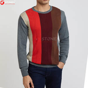 Pull d'hiver pour hommes de vente chaude avec un design tricoté anti-rides en polyester respirant et à la mode - Product Image 1