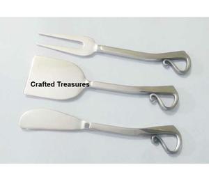 Fancy Premium Stainless Steel Cheese Cutlery Set of 4 PCS With Unique Leaf Design On Handle Butter Cheese <b>Knives</b> Tools Set - Product Image 3